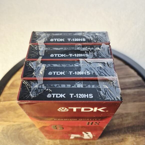 TDK HS Premium Quality T-120 lot of 4 Blank VHS Tapes Brand New Unopened Sealed - Picture 6 of 6